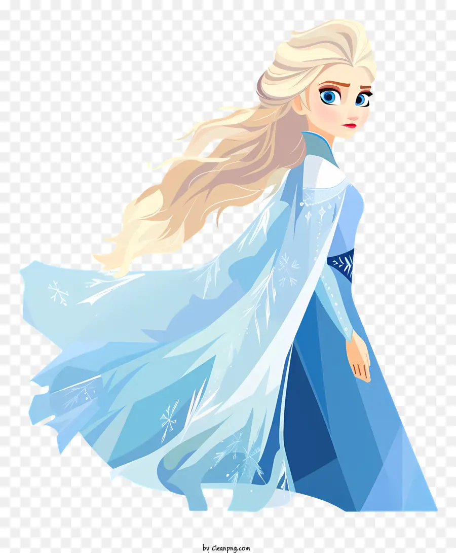 Princesse Elsa Gelée，Robe Bleue PNG
