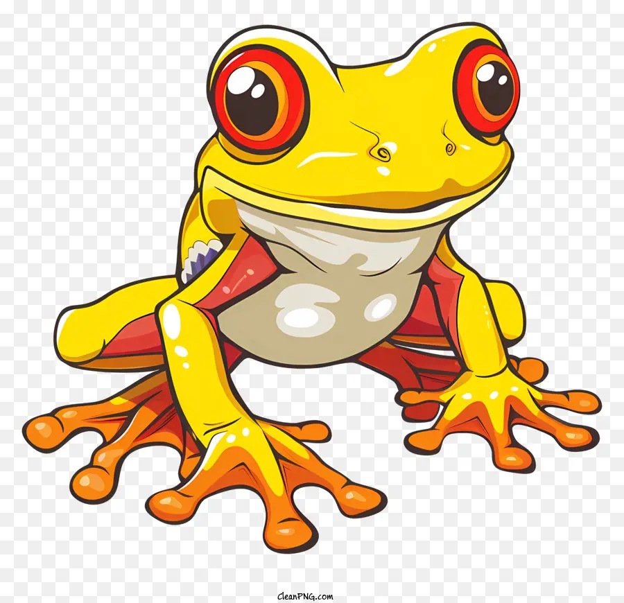 Grenouille De Dessin Animé，Grenouille Orange PNG