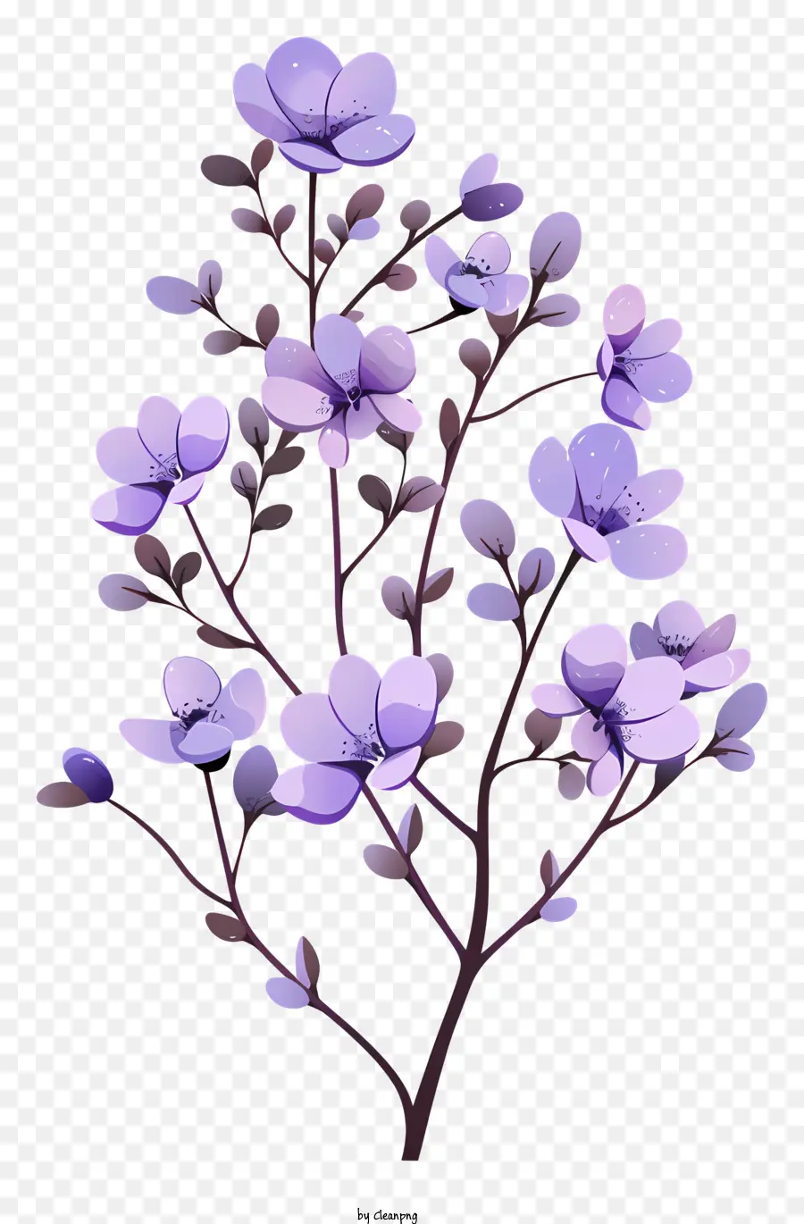 Branche De Fleurs Violettes，Plante à Fleurs Violettes PNG