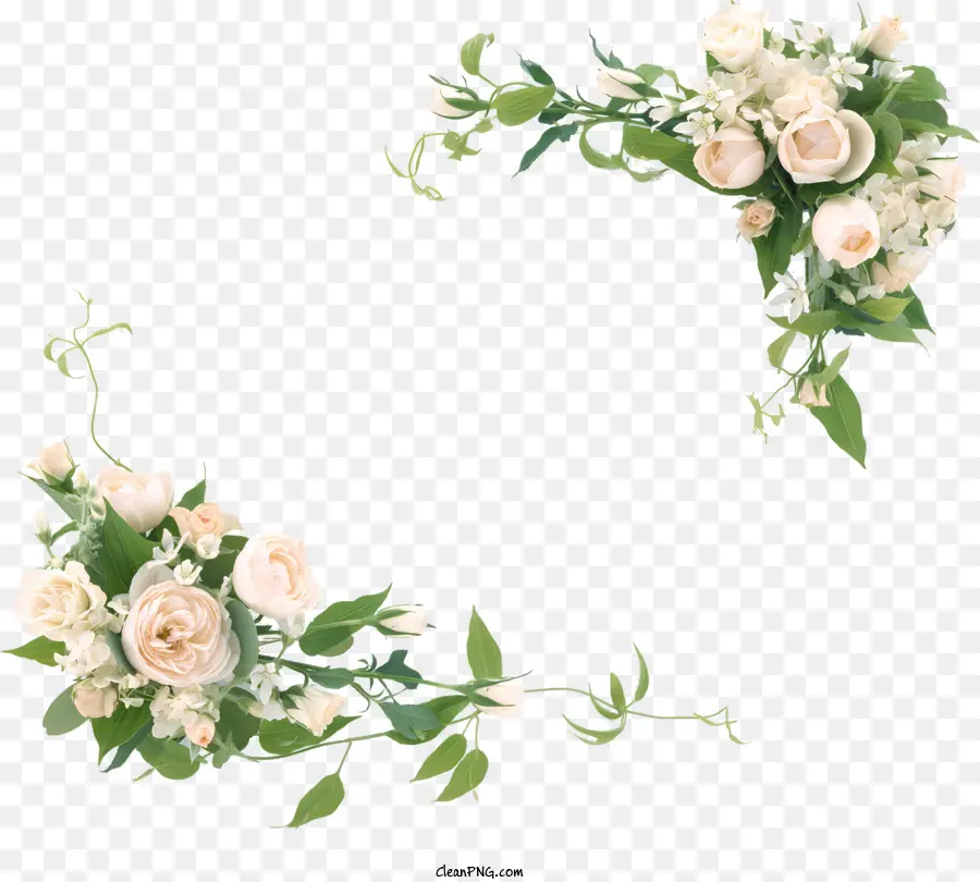 Cadre，Des Roses Blanches PNG