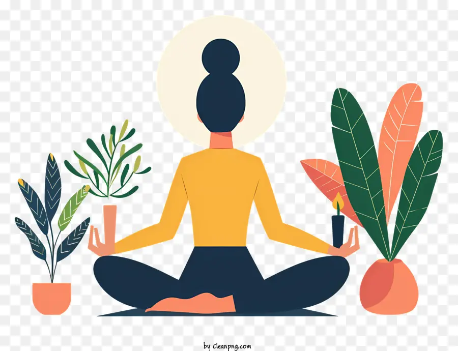 Femme En Yoga Pose，La Méditation PNG