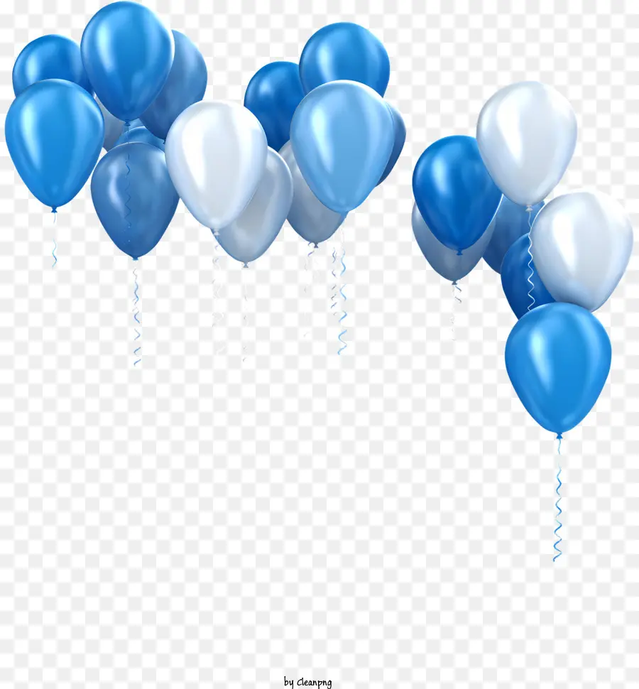 Joyeux Anniversaire，Ballons Bleus PNG