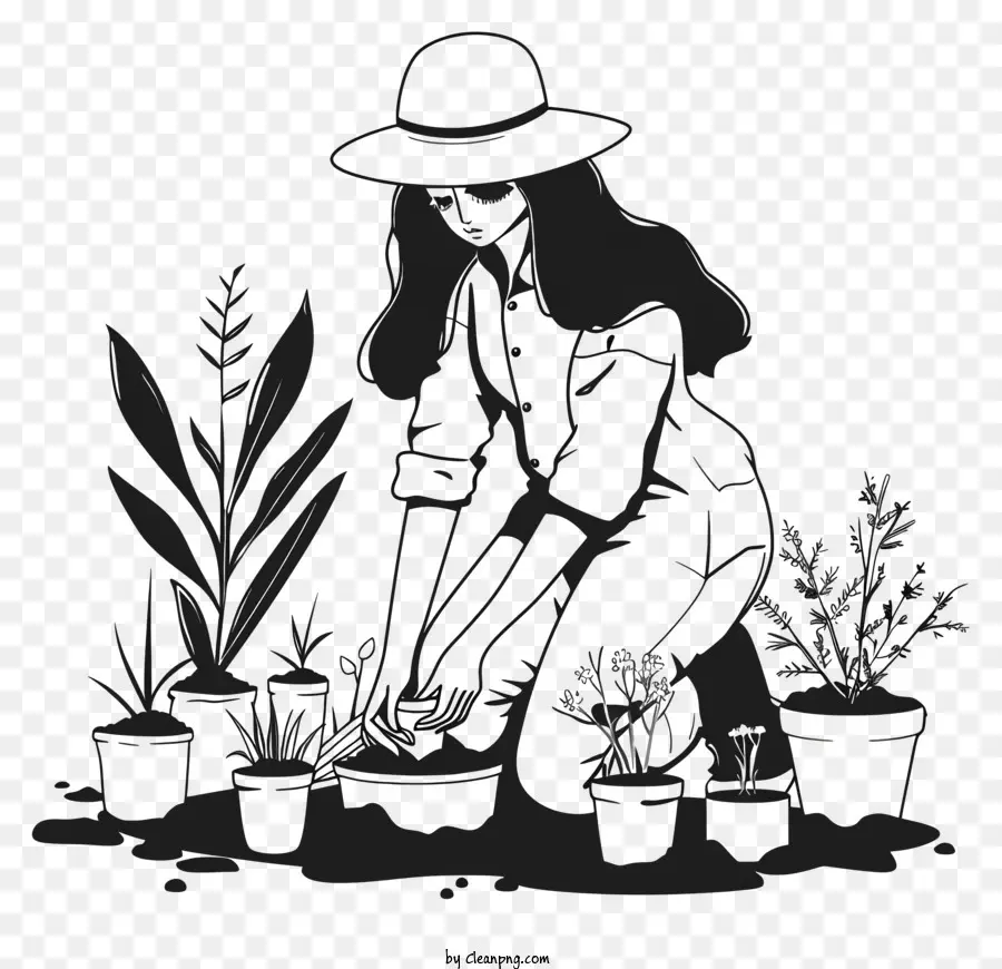 Journée Du Jardinage，Femme Plantant PNG