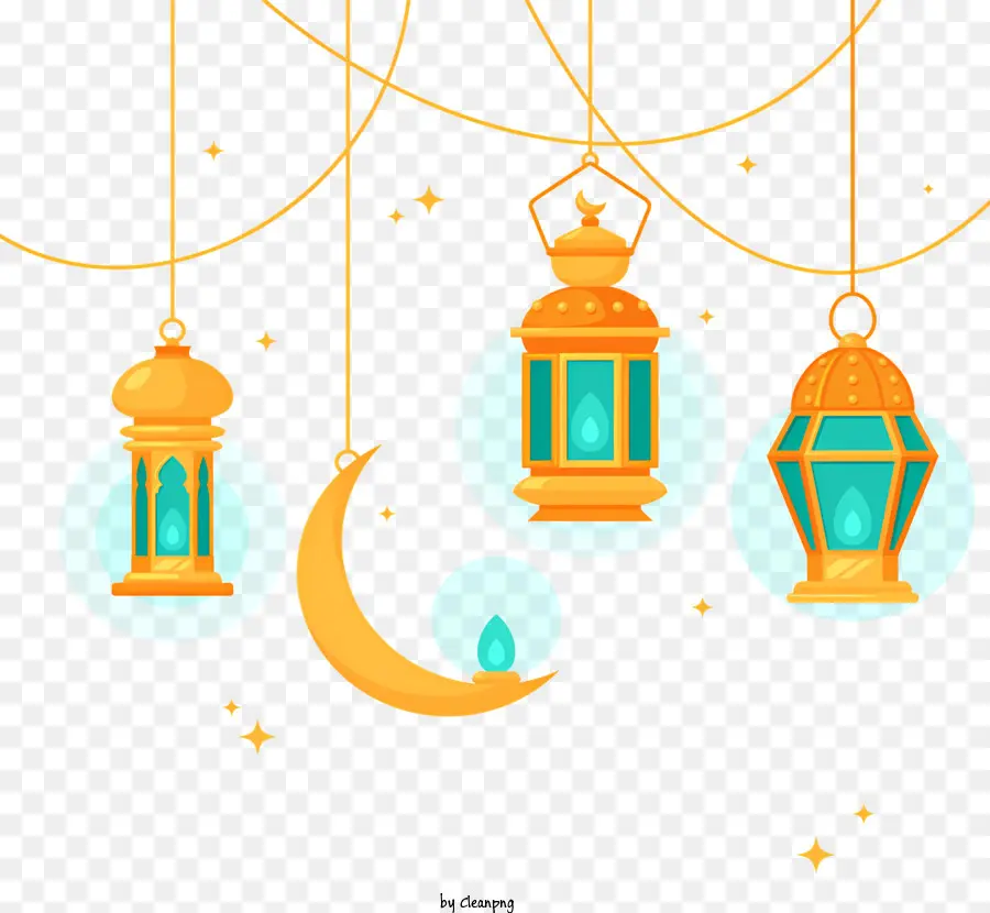 Le Mois De Ramadan，Lanternes PNG