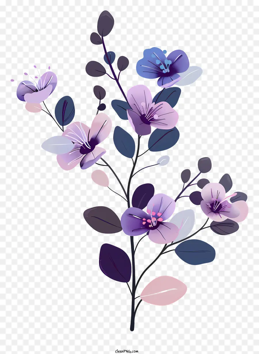Branche De Fleurs Violettes，Bouquet De Fleurs PNG