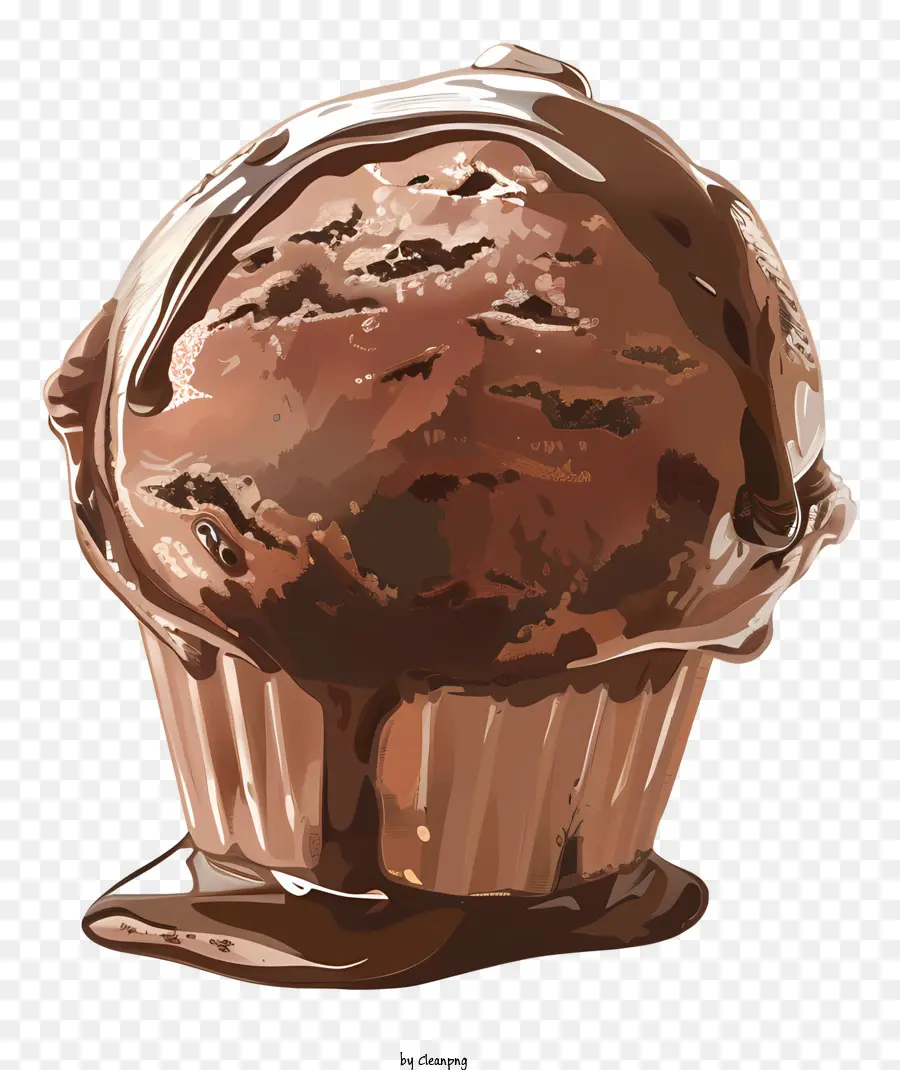 Crème Glacée Au Chocolat，Chocolat Muffin PNG