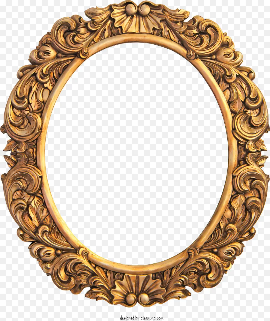 Cadre Photo，Or Miroir PNG