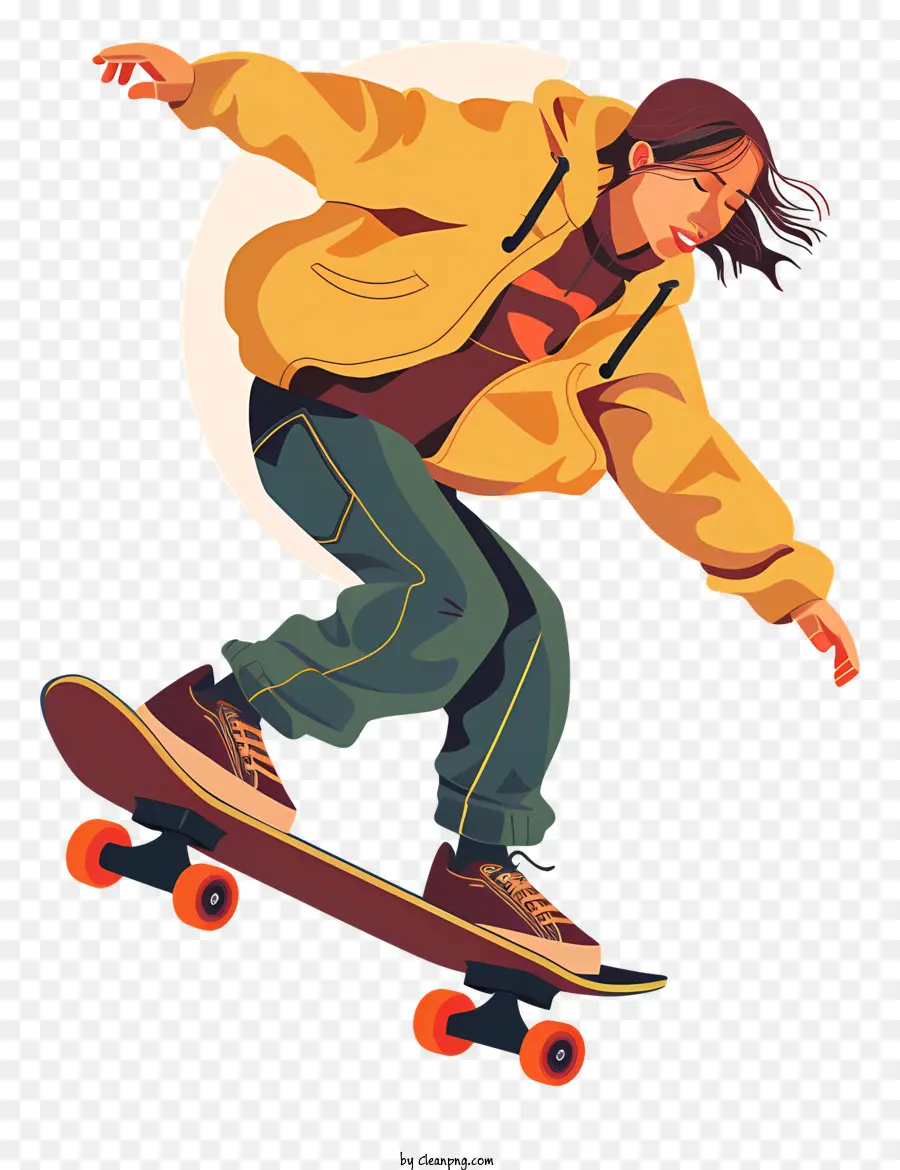 Adolescente Roulant à Skateboard，La Planche à Roulettes PNG