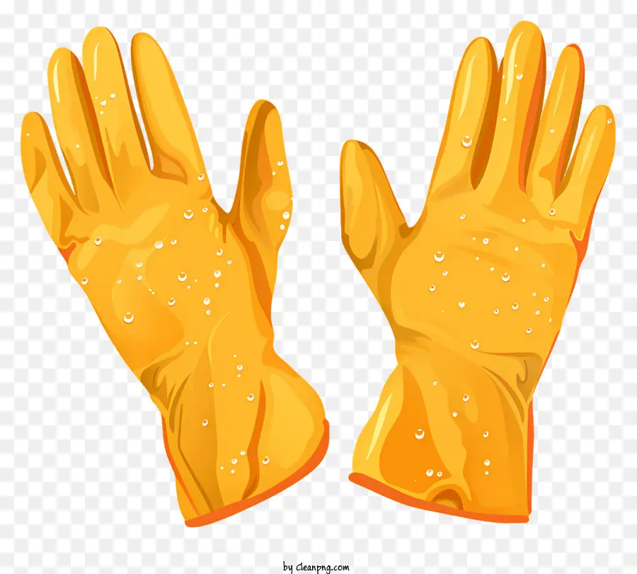 Gants De Nettoyage En Caoutchouc，Gants Jaunes PNG