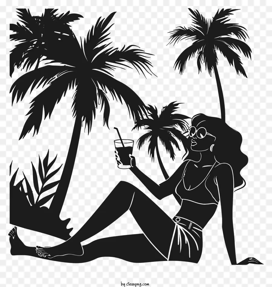 Femme Relaxante，Plage PNG
