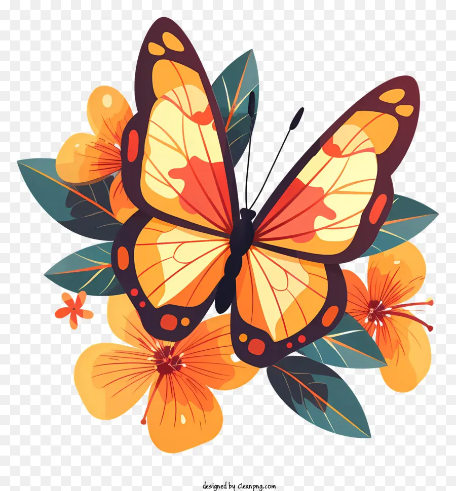 Papillon，Fleurs PNG