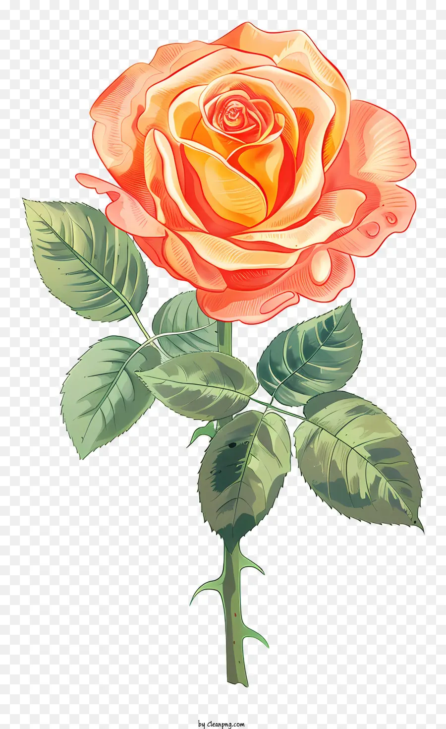 Paix Rose，Orange Rose PNG