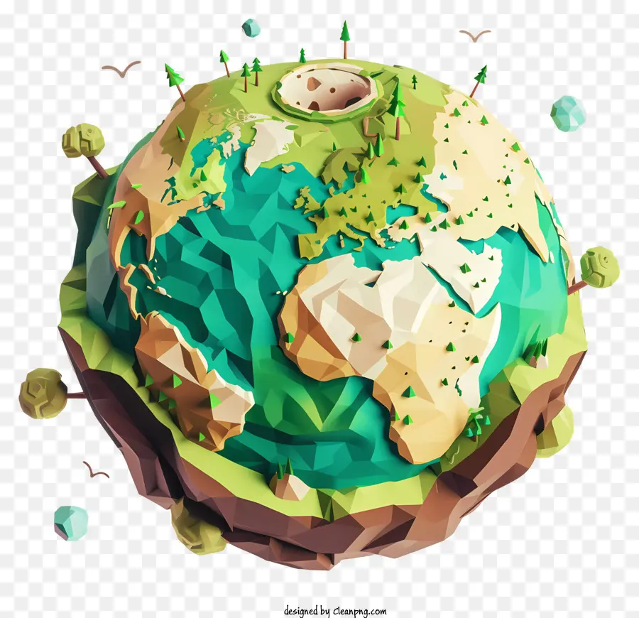 L'écologie De La Terre，Modélisation 3d PNG