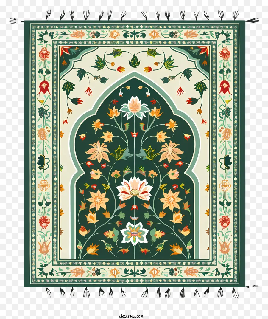 Tapis De Prière Vert，Tapis Décoratif PNG