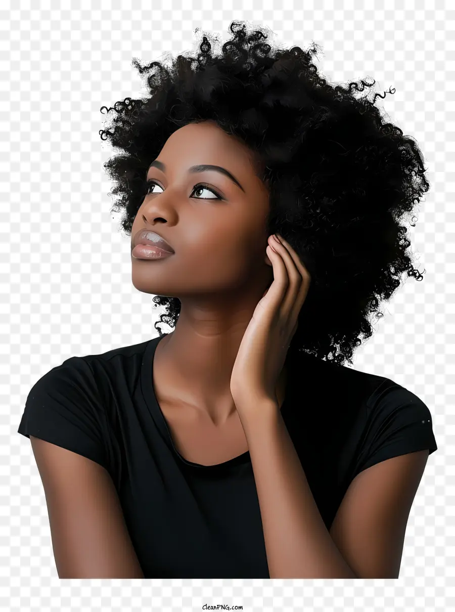 Femme Africaine，Coiffure Afro PNG