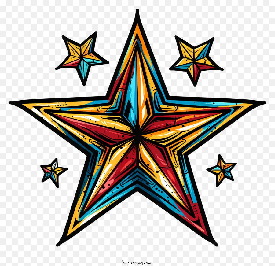 Tatouage，étoile Colorée PNG