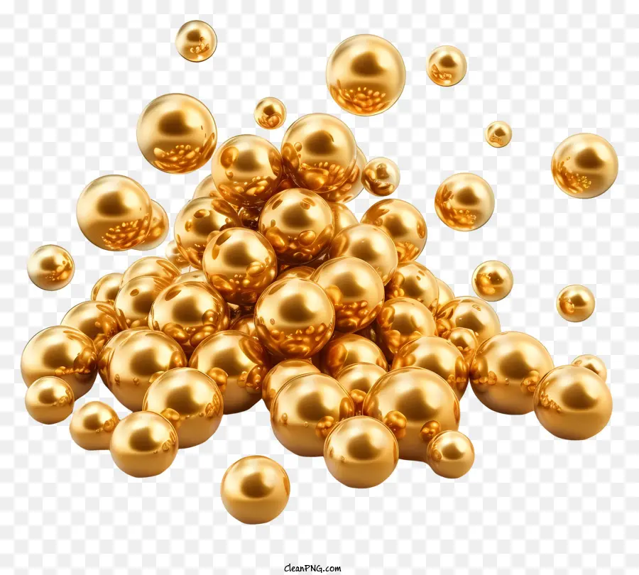 Perles D'or，Sphères Dorées PNG