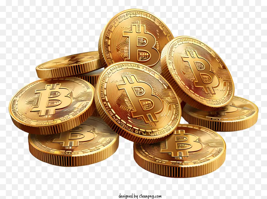 Bitcoins Dorés，Les Pièces D'or PNG