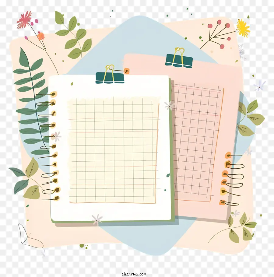 Papier De Cahier épinglé，Papier Graphique PNG