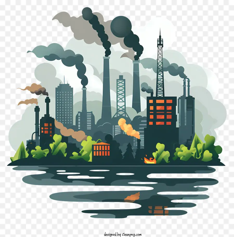 Pollution De L'environnement，Pollution Industrielle PNG