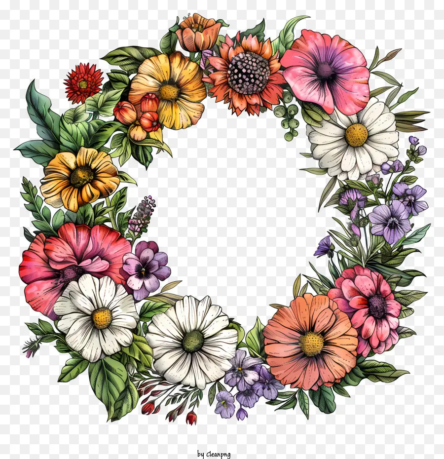 Couronne De Fleurs，Couronne Florale PNG