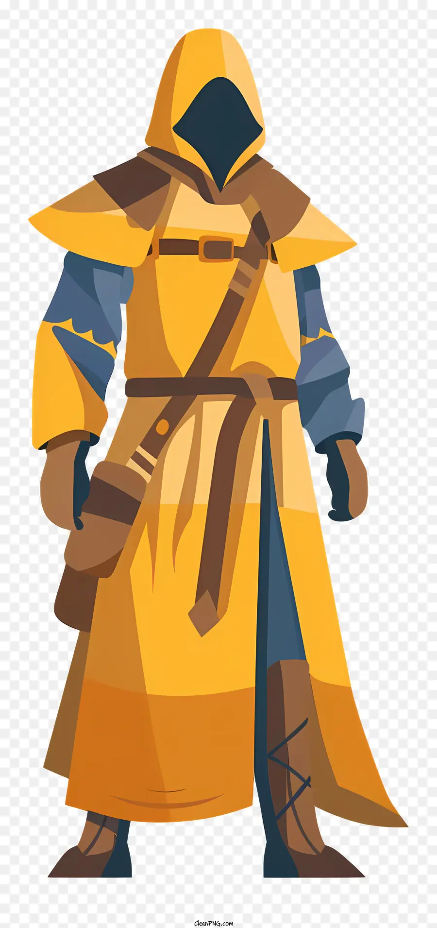 Déguisement Moyen Âge，Personnage à Capuche Jaune PNG