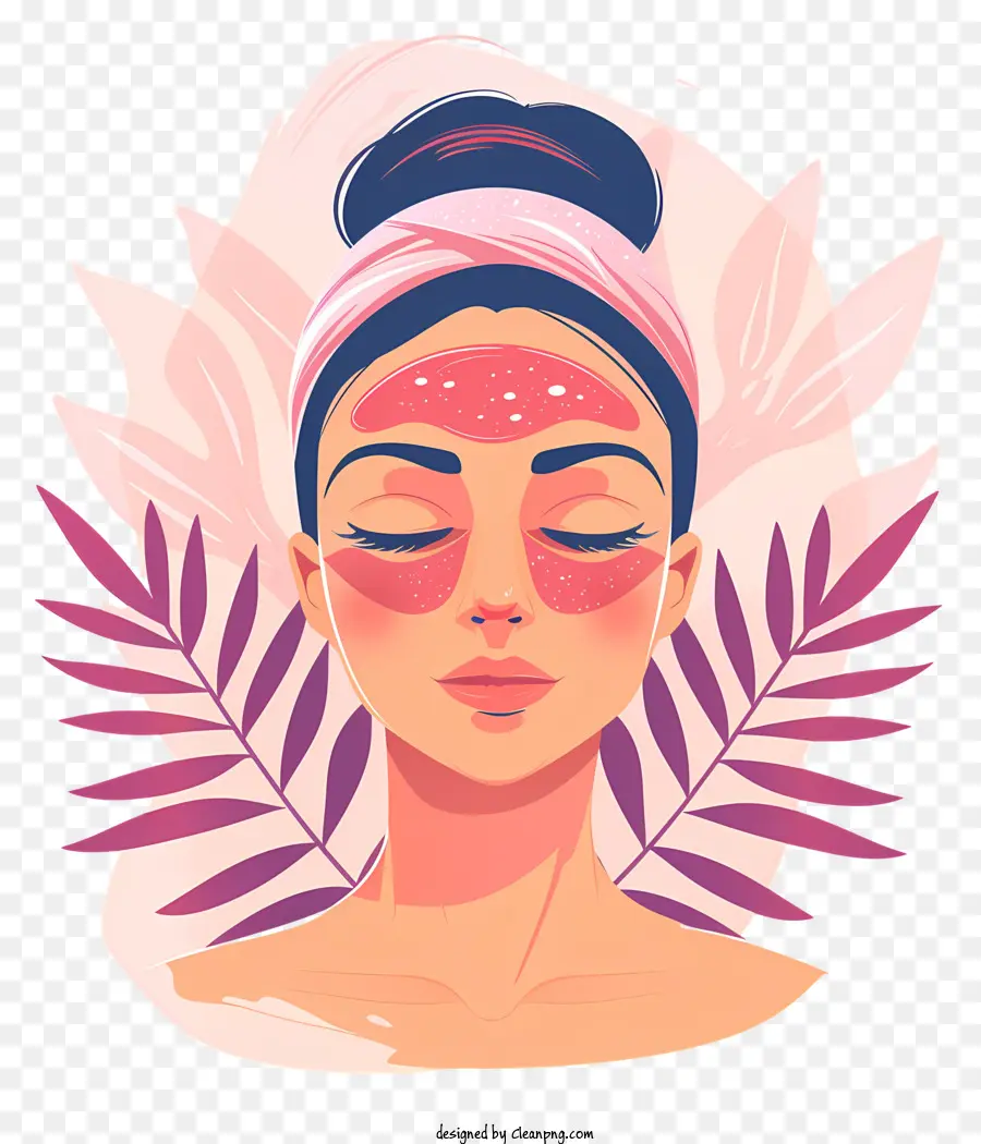 Spa Girl Face，Taches Roses PNG