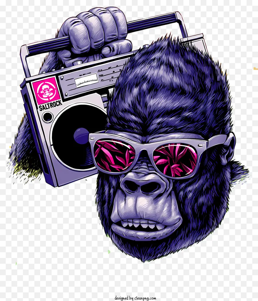 Musique，Gorille Avec Boombox PNG