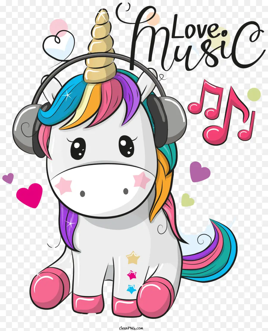 Musique，Licorne Avec Des écouteurs PNG