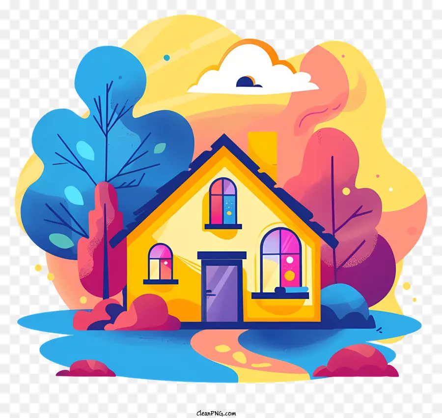 La Maison，Illustration De Dessin Animé PNG