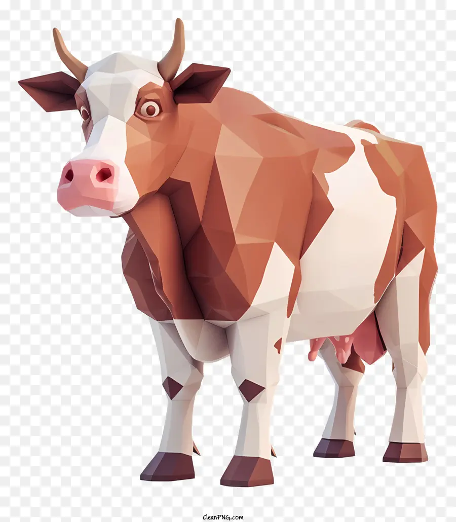 Vache De Hereford，Faible Polygone PNG