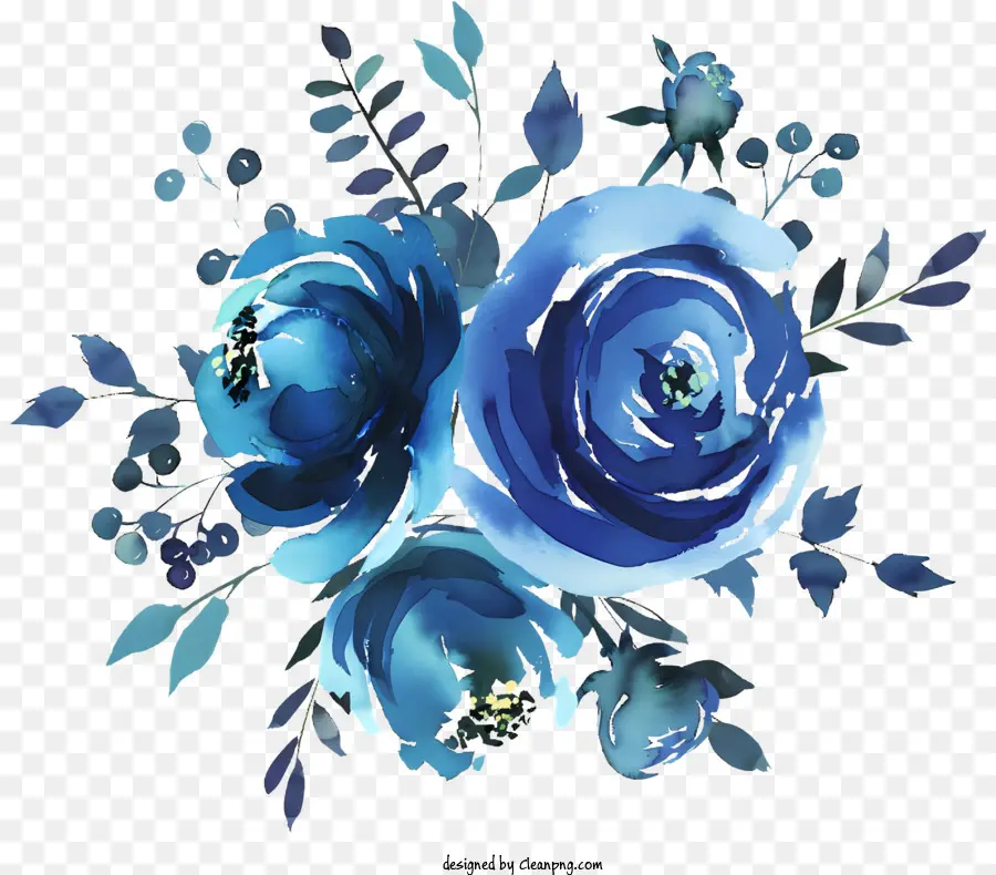 Fleurs，Roses Bleues PNG