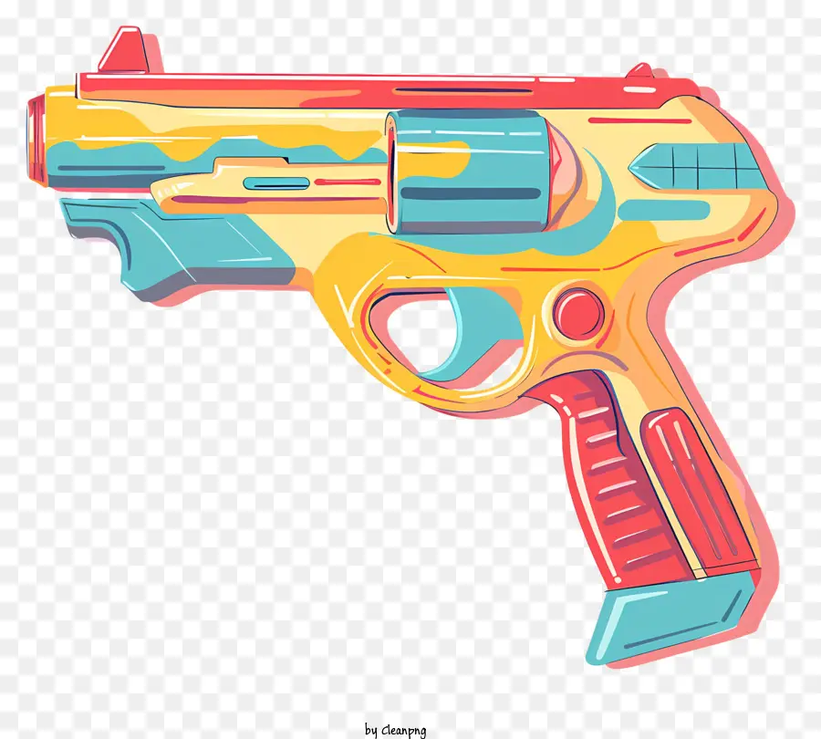 Pistolet à Eau，Pistolet Jouet Coloré PNG