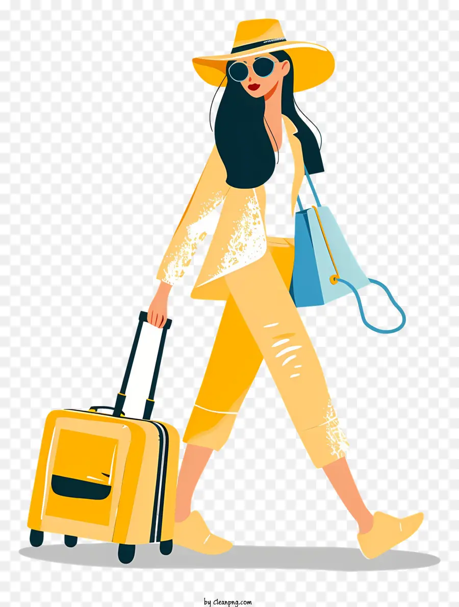 Femme Partant En Vacances，Femme Voyageuse PNG