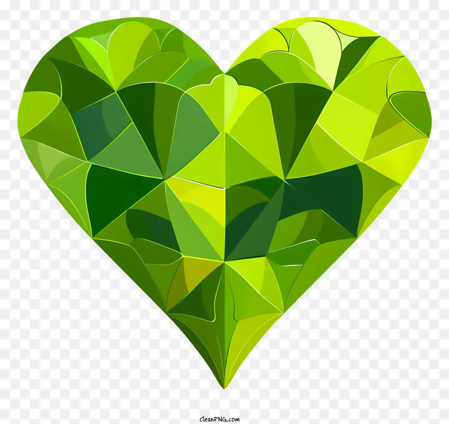 Coeur Vert，Morceaux Triangulaires PNG