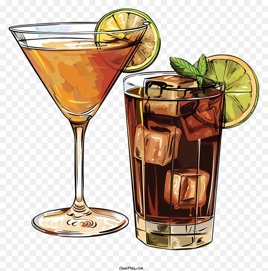 Cocktails Alcoolisés，Les Boissons Alcoolisées PNG