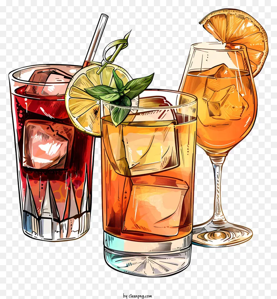Cocktails Alcoolisés，Boissons PNG