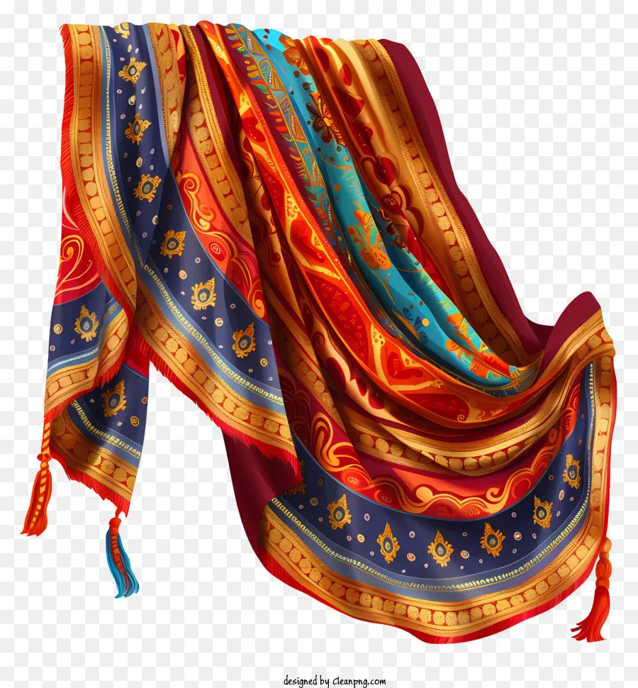 Sari Indien，écharpe Multicolore PNG