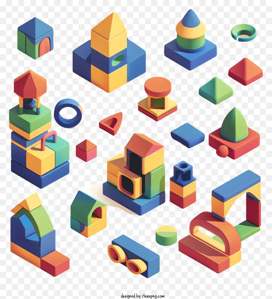 Blocs De Construction，Les Formes En 3d PNG