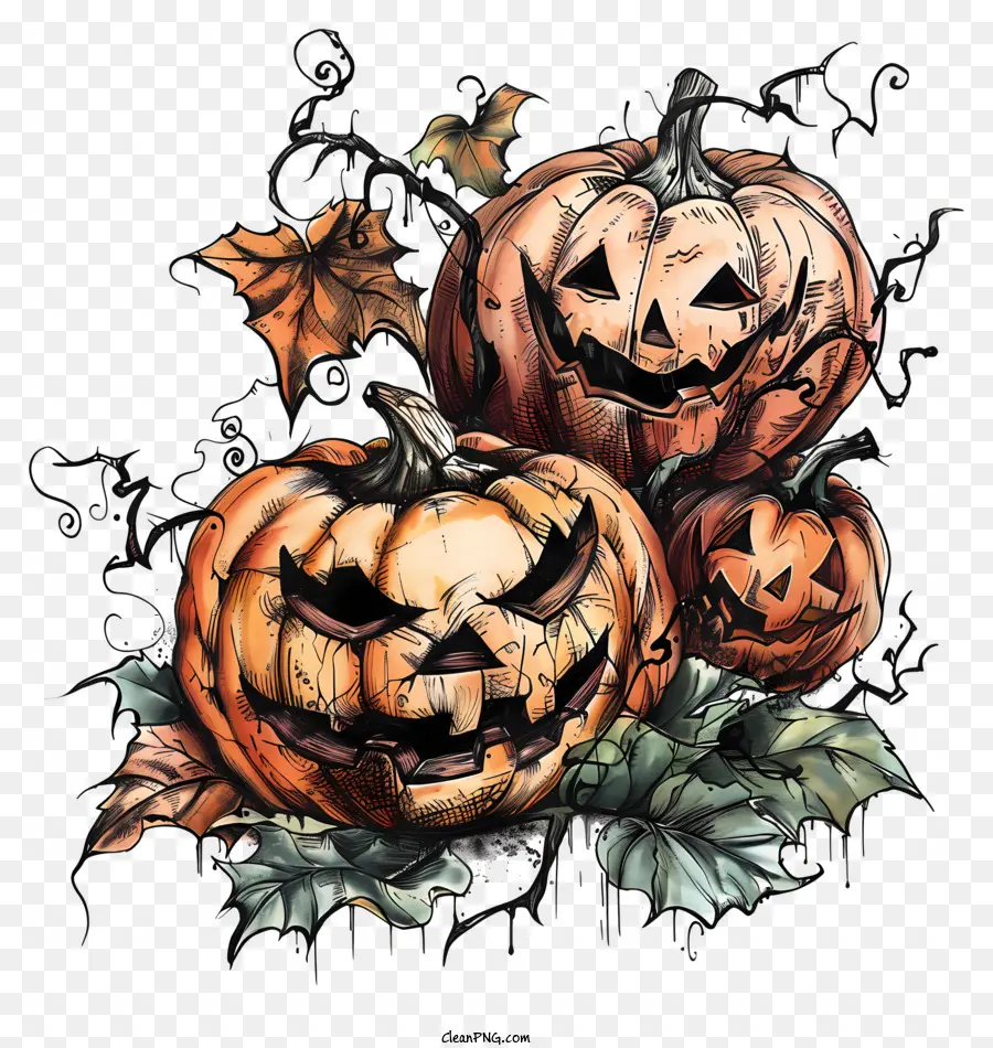 Citrouilles D'halloween，Citrouilles PNG