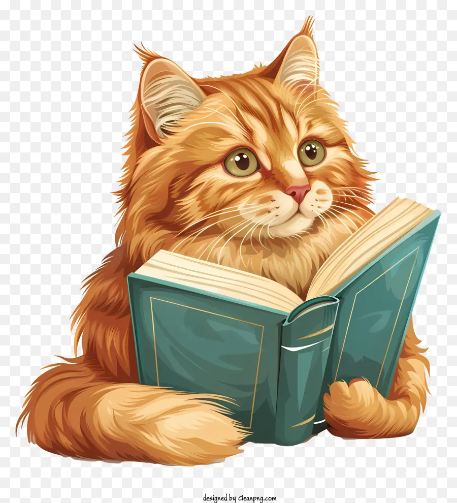Chat De Lecture，Chat Tabby Orange PNG