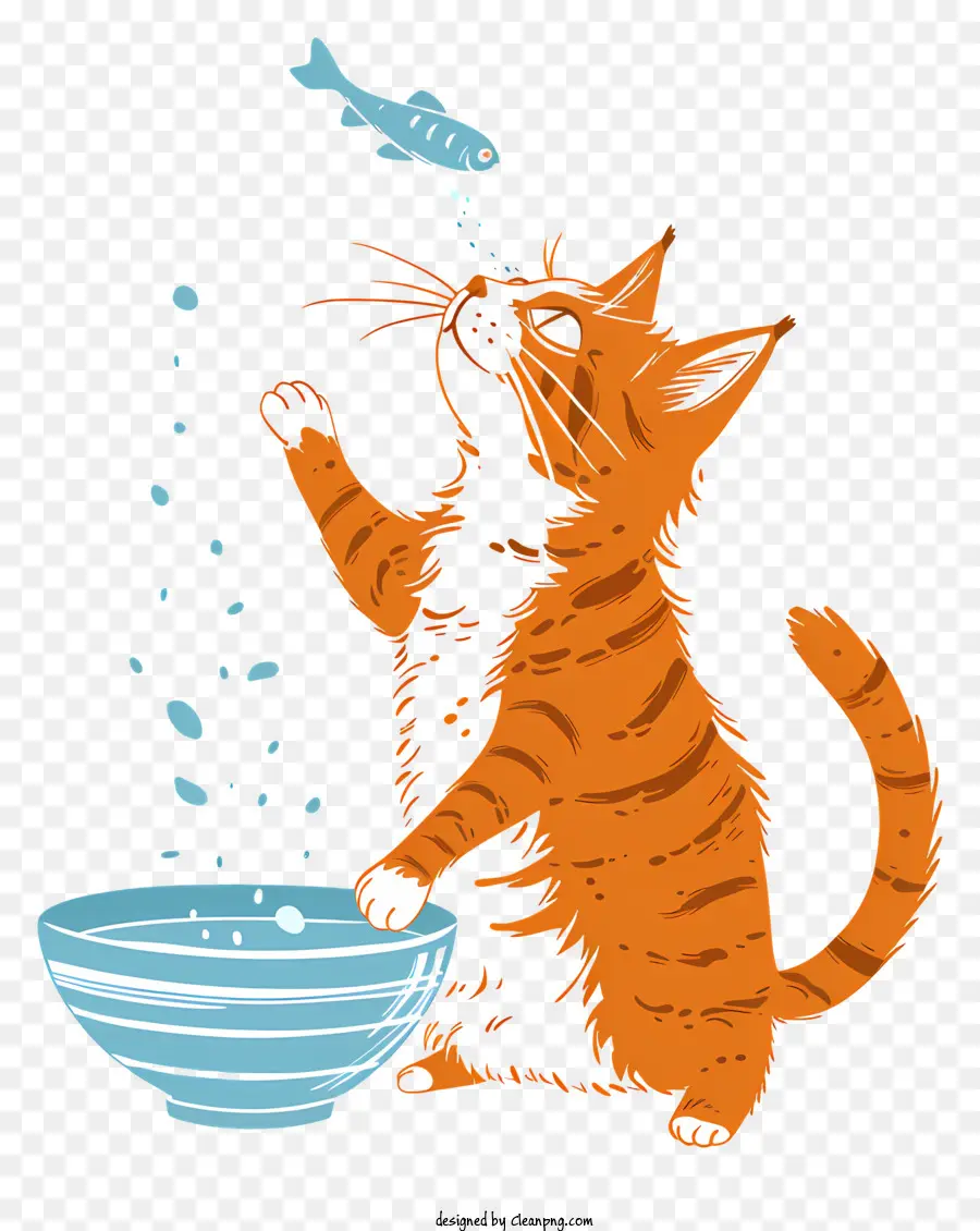 Chat Attrapant Du Poisson，Chat Et Poisson PNG