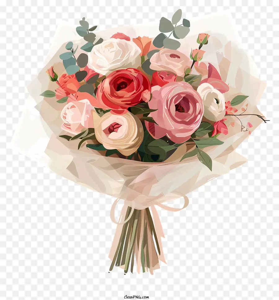 Bouquet De Mariage，Les Roses Rouges PNG