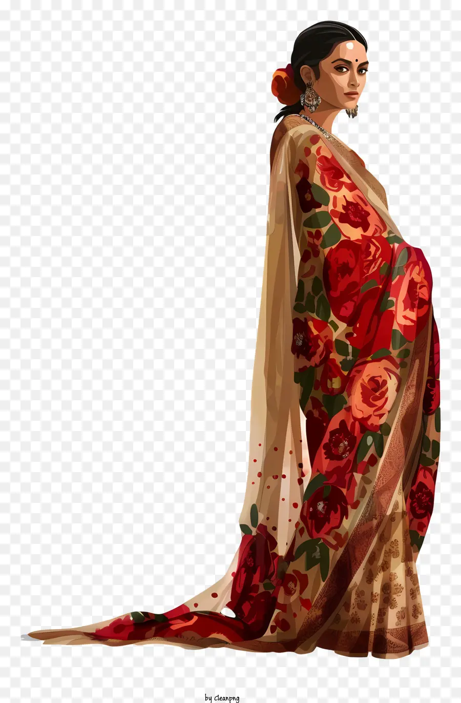 Saree Indienne，Sari Indien Traditionnel PNG