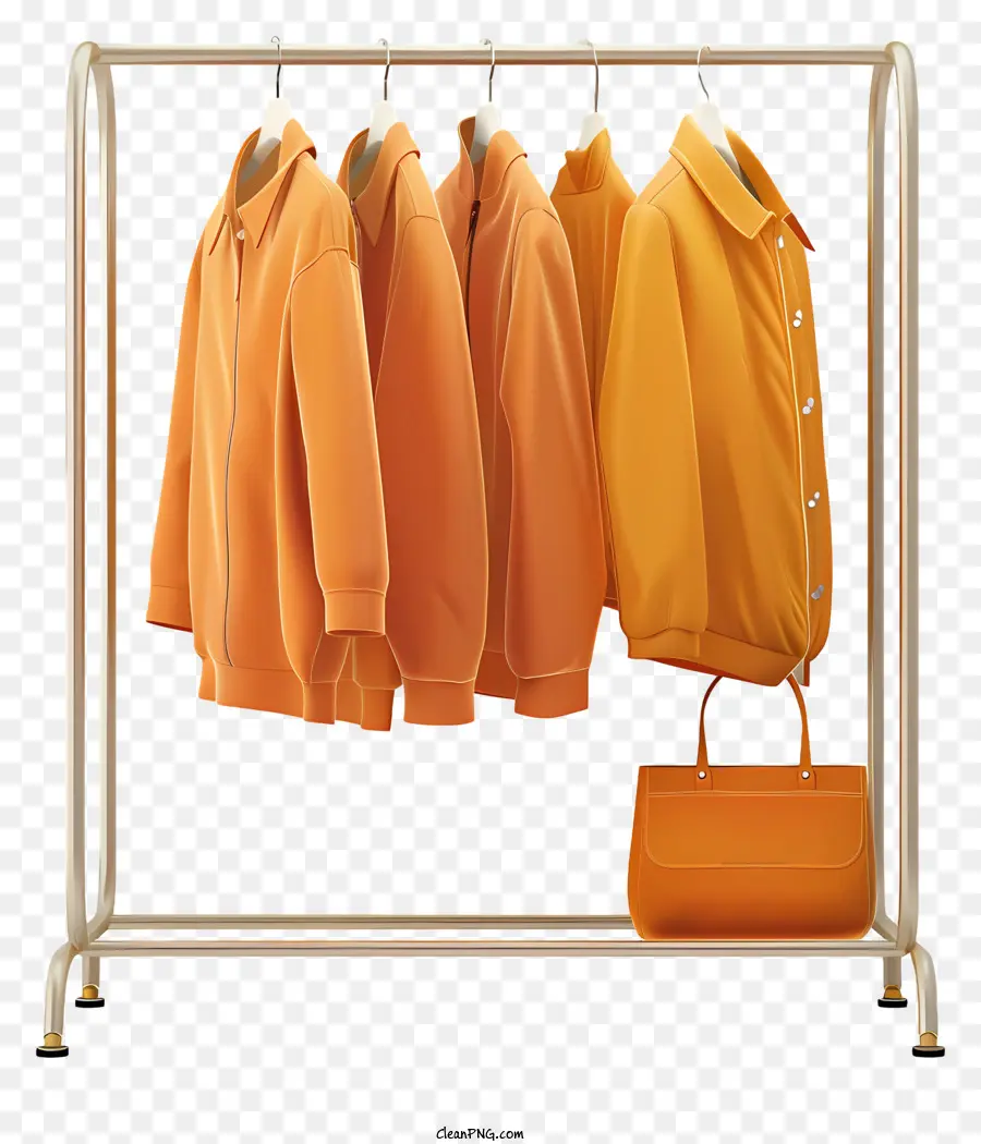 Portant à Vêtements，Vestes Oranges PNG