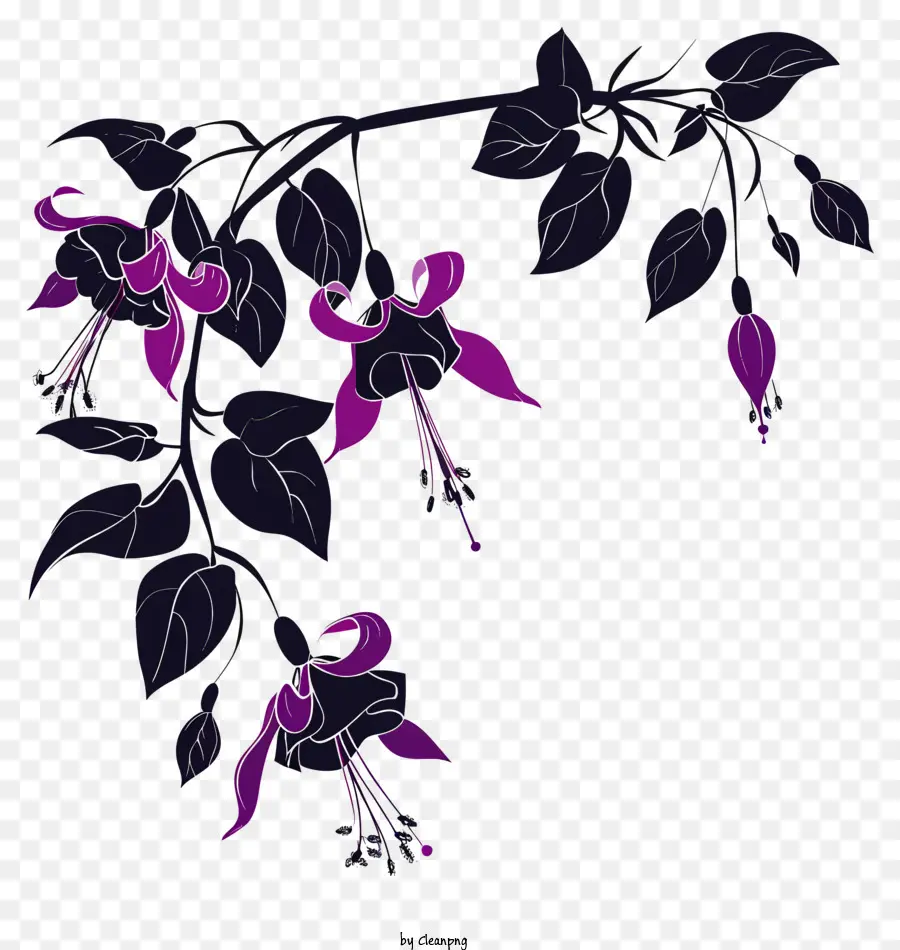 Fleur Silhouette，Usine Fuchsia PNG