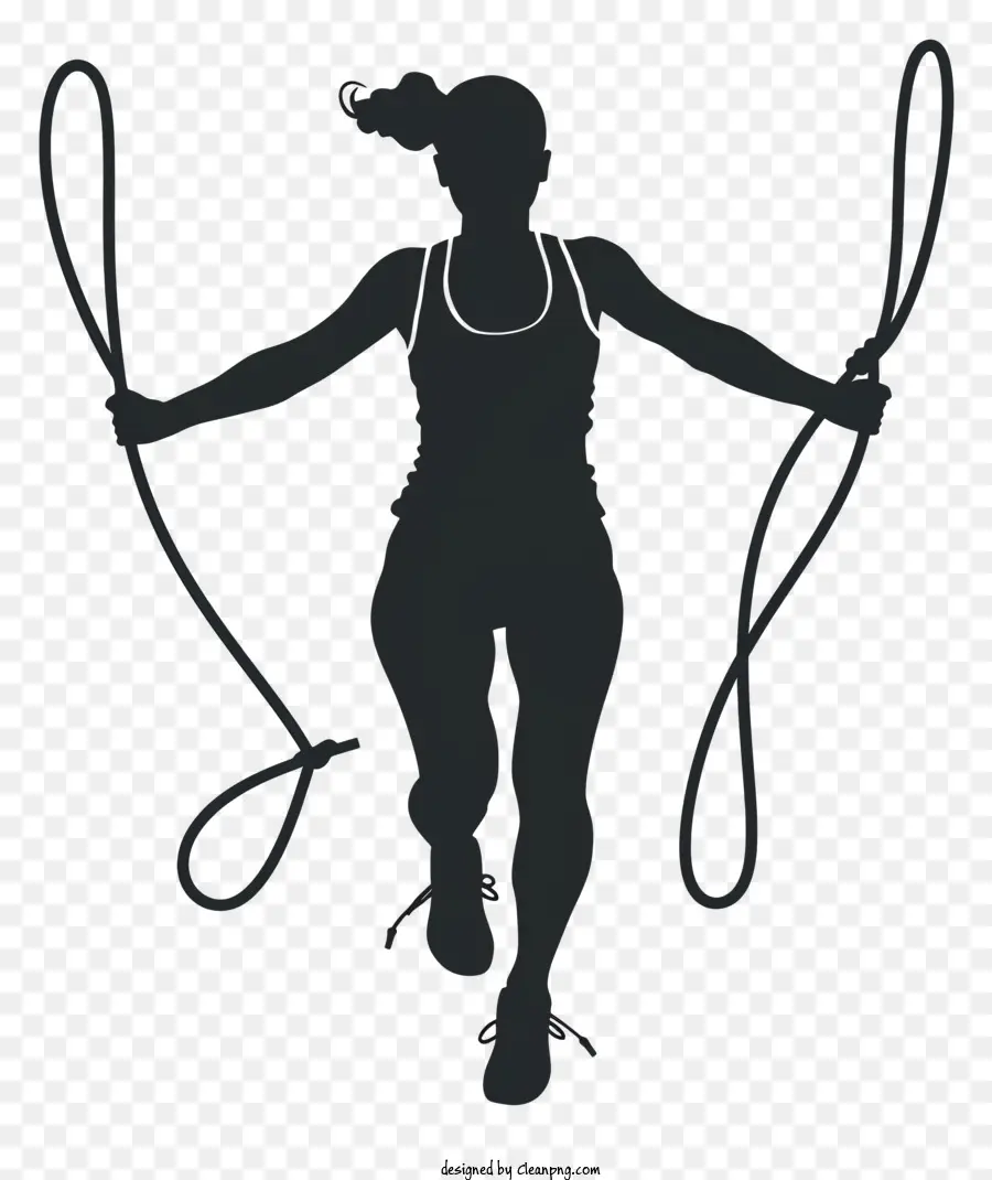 Silhouette Féminine，Corde à Sauter PNG