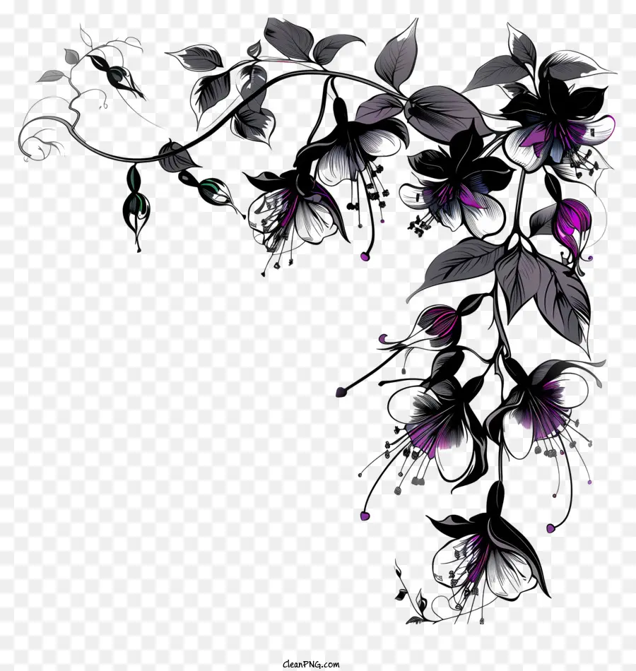 Fleur Silhouette，Design Floral PNG