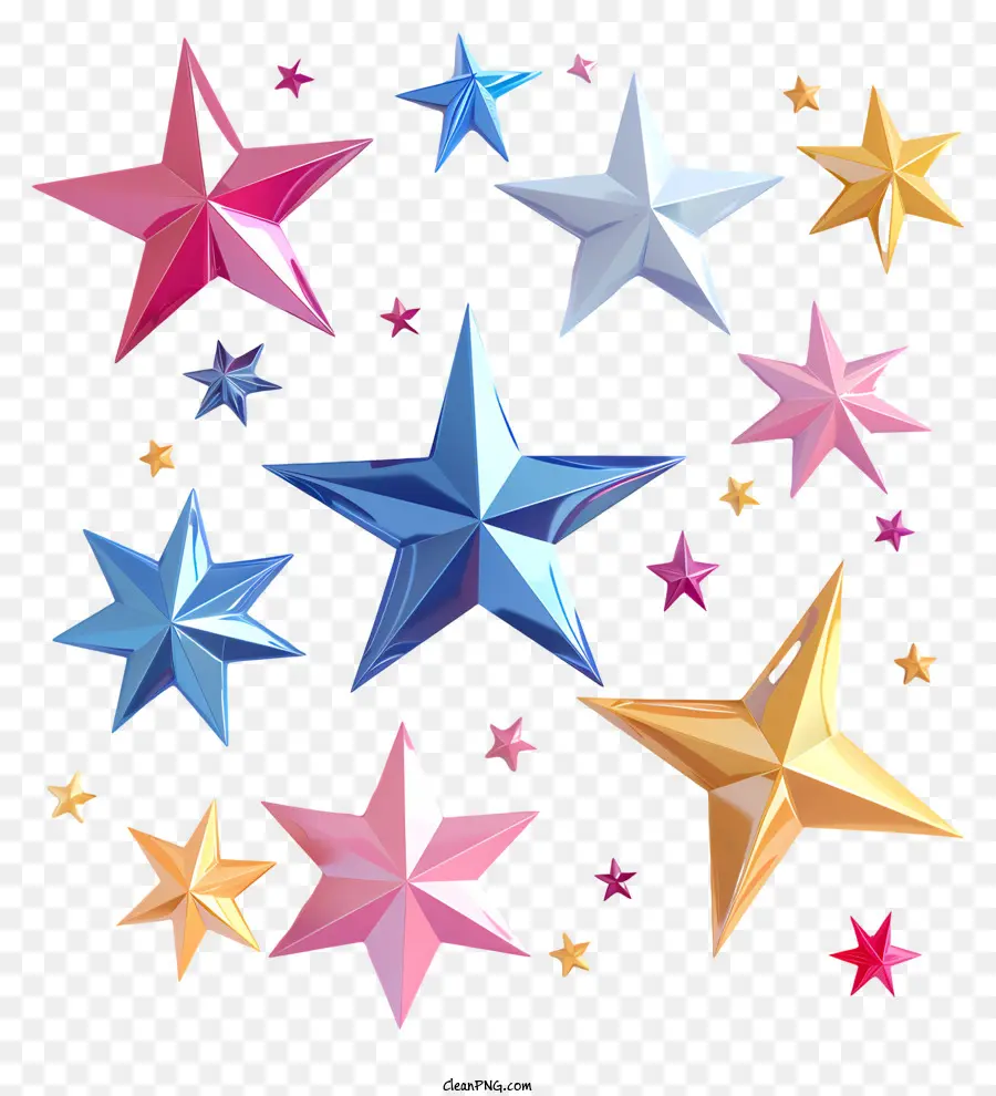 Les étoiles，étoiles Aux Couleurs Vives PNG