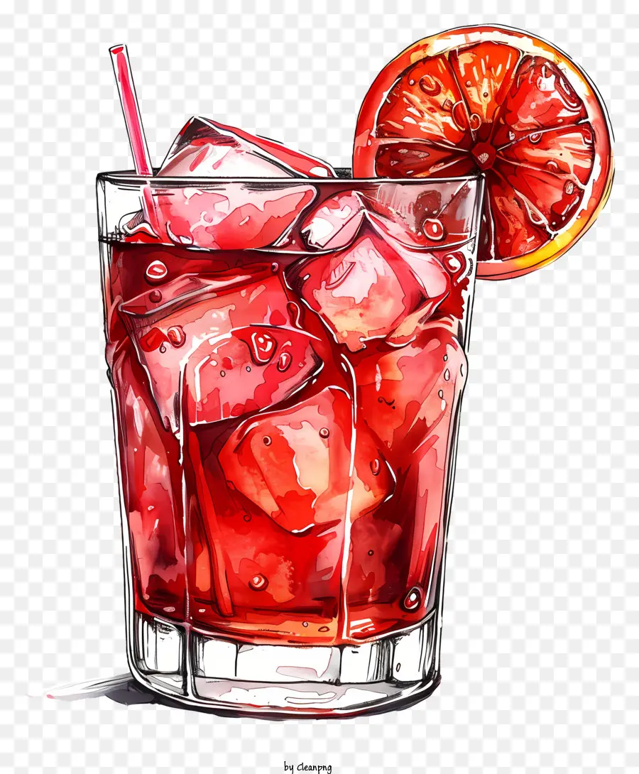 Verre Campari，Rouge Cocktail PNG